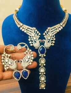 ชุดสร้อยคอพร้อมต่างหูดีไซน์นกยูงคุณภาพพรีเมียม สวยงาม เหมาะสำหรับงานแต่งงาน งานเลี้ยง - Product Image 5