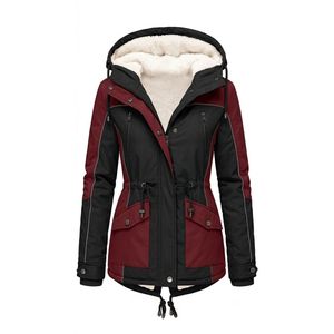 Custom Navy Women's Asymmetric Front <b>Parka</b> Jacket Polyester Shell Sherpa <b>Lined</b> Hood Warm Winter Casual Outerwear - Product Image 6