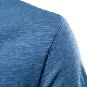 Men V Neck T Shirt Bamboo Fiber Knitted Short Sleeve Tee Breathable Quick Dry Casual Wear - Product Image 5