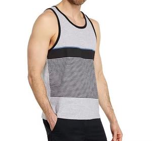 Custom Striped <b>Men</b> Tank Top Performance <b>Gym</b> <b>Vest</b> Breathable Training Singlet Wholesale Streetwear Sleeveless Fitness Wear - Product Image 2