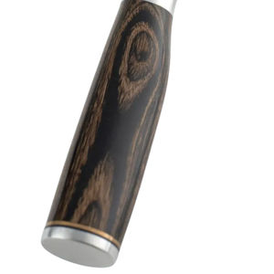 Cuchillo multiusos serrado de 6 pulgadas con hoja de acero inoxidable martillado y mango de madera, rebanador de cocina para cortar pan, frutas y verduras - Product Image 3