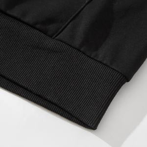 เสื้อฮู้ดดี้ผู้ชายไซส์ใหญ่พิเศษ ผ้าฟลีซหนานุ่ม คุณภาพสูง 100% ผ้าฝ้าย พิมพ์ลาย ออกแบบโลโก้เองได้ ซิปหน้า เหมาะสำหรับฤดูหนาว สีดำ - Product Image 4