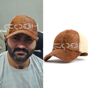 Genuine Cowhide <b>Baseball</b> <b>Cap</b>, Hair On Hide Western Trucker Hat - Product Image 4