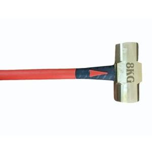 Marteau de sécurité professionnel en laiton pur de 8 kg, sans étincelles, avec manche en fibre de verre, outil industriel robuste - Product Image 1