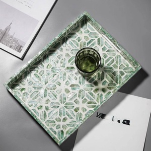 Luxury Handmade Eco-Friendly Bone Inlay Feng Shui Tray Elegant Decorative Design Premium Quality Home <b>Kitchen</b> Serving Hot - Product Image 3