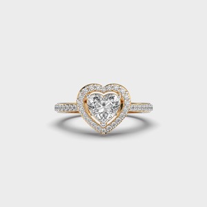 Anillo de Compromiso con Diamante Tallado en Corazón, Certificado IGI, Chapado en Oro, Engaste Invisible, Joyería Fina Romántica para Mujer - Product Image 1