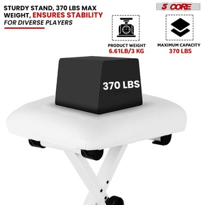 Support de clavier 5-en-1 avec banc de piano, support de clavier réglable et chaise de musicien rembourrée de 2 pouces - Product Image 5