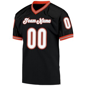Maillot de football rétro noir pour homme, col en V, 100 % polyester, impression par transfert thermique, logo personnalisé (avant/gauche/droite des manches) Plus - Product Image 1