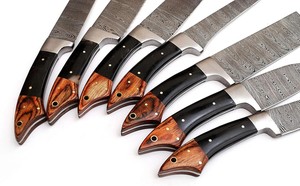 7 PCS Damascus Steel Chef <b>Knife</b> <b>Set</b> with Resin Handles Ambidextrous Design Coated Blades-Nordic Forge Professional Kitchen Tools - Product Image 5