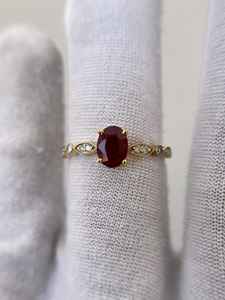 แหวนทับทิมแท้ แหวนทับทิมธรรมชาติ สำหรับวันครบรอบ แหวนเงินแท้ 925 ชุบทอง 14K แหวนหมั้น แหวนแต่งงาน แหวนสัญญา - Product Image 6