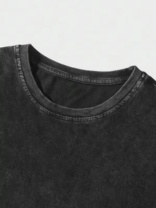 Camisetas de Hombre Estilo Vintage Lavado OEM, Oversize, 200G, Mezcla de Algodón Pesado, Ropa Casual, Venta al por Mayor, Proveedor de EE. UU. - Product Image 3