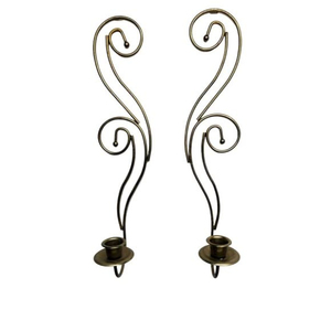Support mural en fer forgé noir pour bougies, idéal pour la décoration intérieure, les événements, la chambre et les fêtes. - Product Image 4