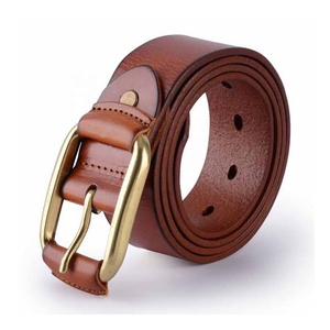Cinturón de cuero genuino para hombre con hebilla cosida, cinturón negro hecho a mano con hebilla plateada/dorada en venta - Product Image 2