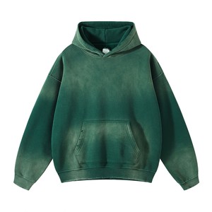 เสื้อฮู้ดดี้ผู้ชายแบบซันเฟดสั่งทำได้ ขายส่ง ไซส์ใหญ่ ผ้าฝ้ายฟลีซ ทรงหลวม สตรีทแวร์ แบรนด์ดัง แบบสวมหัว MOQ ต่ำ - Product Image 5