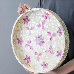 ถาดเสิร์ฟหรูหราประดับเปลือกหอยมุกสำหรับตกแต่งบ้าน - Product Image 4