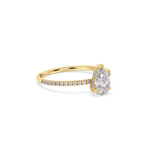 Anillo de Compromiso REYES de Alta Calidad con Diamante Cultivado en Laboratorio HPHT CVD de Corte Pera de 1.17Ct en Oro Sólido de 14K, Accesorios para Mujer, Joyería Fina - Product Image 3