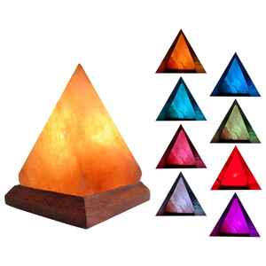 Lampe de sel de l'Himalaya sculptée à la main, style pyramide, artisanat traditionnel, décoration en coquille naturelle, respirante, pour mariage et décoration intérieure - Product Image 2