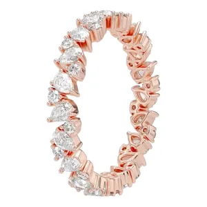 Anillo de Boda de Eternidad Completa Alternante con Diamantes Cultivados en Laboratorio de 1.50ctw, Oro de 14K, Certificado IGI, para Mujer, de EtherStar Jewels - Product Image 5
