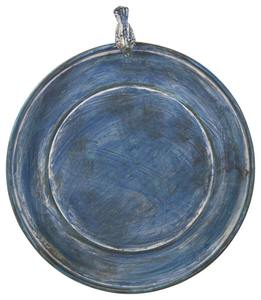 Bain d'oiseaux vintage en métal bleu sur piédestal avec base décorative à motifs, mangeoire décorative pour oiseaux d'extérieur pour patio, jardin et terrasse - Product Image 4