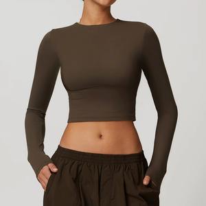 Débardeur de sport côtelé sans couture pour femme, sexy, pour le yoga et l'entraînement, vente en gros personnalisée - Product Image 2
