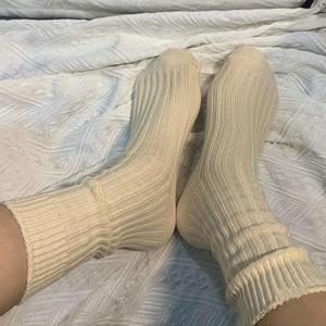 <b>Men's</b> <b>Cream</b> Tube Socks Knitted Solid Color Breathable Autumn Wear Regular Style Cotton Material Daily Use - Product Image 4