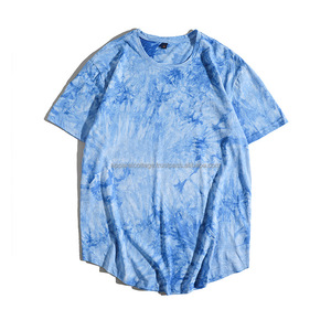 Vente en gros nouveauté streetwear gym entraînement chenille patchs tie dye goutte épaule 100% coton tie dye chemises pour hommes - Product Image 5