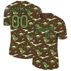 Maillot de baseball personnalisé sublimé à imprimé dinosaure, uniforme d'équipe en maille sublimée, nom et numéro personnalisés, OEM ODM, vente en gros - Product Image 1