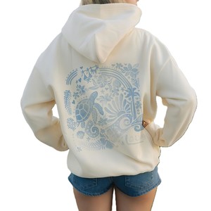 Sweat-shirt à capuche oversize crème avec poche étoile pailletée, coupe classique, en polaire, décontracté, unisexe, pour l'automne - Product Image 2
