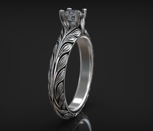 Anillo Solitario de Plata de Ley 925 de Lujo con Circonita Cúbica Redonda en el Centro y Banda Trenzada, Joyería de Compromiso para Mujer - Product Image 4
