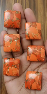 Mejor Calidad H.A. Pareja de Gemas Sueltas de Obsidiana Natural y Ópalo, Corte Ovalado Rojo India, 20% de Descuento, para Joyería, de la India, Rajasthan - Product Image 3