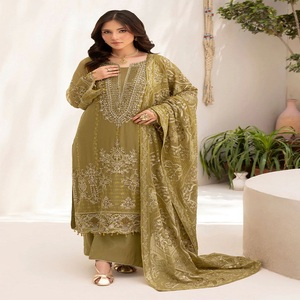 <b>indian</b> & pakistani chiffon clothing party wear dresses for women salwar kameez ladies high quality chiffon shalwar kameez - Product Image 1