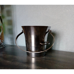 Elegant Stainless Steel <b>Ice</b> Bucket Silver Color Shiny Polish with Handle Handmade Home Bar Accessories for Bartending & Parties - Product Image 2