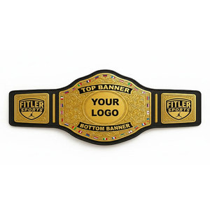 Cinturón de Campeonato Personalizado para el Título Mundial de Peso Pesado de Lucha Libre, Forro de Cuero Ecológico, Placas de 4 mm de Alto - Product Image 1