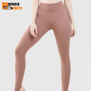 Leggings Deportivos de Cintura Alta para Mujer, con Logotipo Personalizado al por Mayor, para Gimnasio y Yoga, con Rasgaduras Laterales, Estilo Casual - Product Image 4