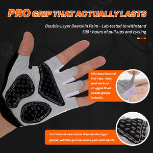 Guantes Deportivos con Logotipo Personalizado para Correr, Antideslizantes y Absorbentes de Sudor, de Secado Rápido, para Fisicoculturismo, Entrenamiento en Gimnasio, Medios Dedos - Product Image 4