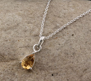 Pendentif en citrine naturelle, argent sterling 925 plaqué platine, pierre précieuse jaune vintage, bijoux unisexe, pierre de naissance de novembre, vente en gros - Product Image 4