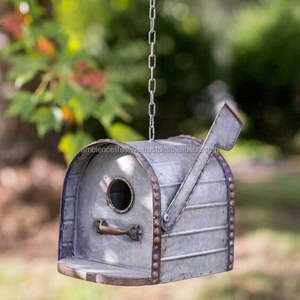 Casa para Pájaros de Metal Estilo Antiguo, Refugio Colgante para Jardín, Decoración para Exteriores, Nido para Gorriones, Pinzones y Pájaros Pequeños - Product Image 6