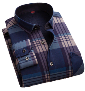 Chemise en flanelle surdimensionnée à col montant respirante en satin épais pour hommes – Vente en gros - Product Image 3