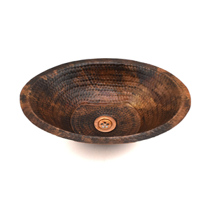 Handmade Oval Copper Vessel Sink <b>Rustic</b> <b>Bathroom</b> Lavatory Basin Handcrafted Copper Wash Basin Luxury Decorative <b>Vanity</b> Sink - Product Image 1