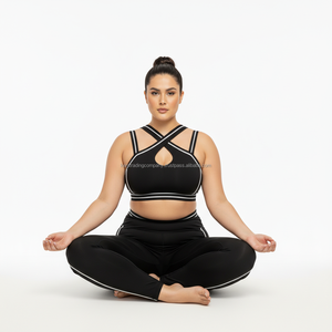 Custom Private Label Plus Size Yoga Set Women Sports <b>Bra</b> High Waist Leggings Gym Workout Fitness Activewear Quick Dry Breathable - Product Image 6