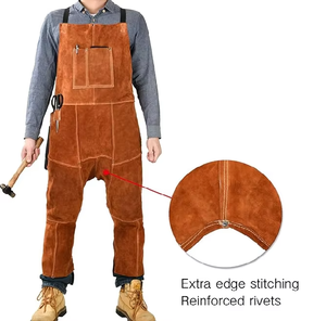 Bavoirs de travail réglables en coton pour le soudage, vêtements de travail robustes, uniformes d'atelier, vêtements de travail professionnels et utilitaires - Product Image 1