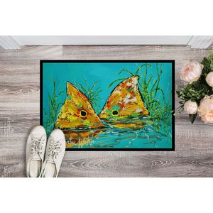 Nouveau paillasson côte à côte poisson rouge antidérapant lavable à poils bas 18H X 27W pour entrée intérieure et extérieure - Product Image 2