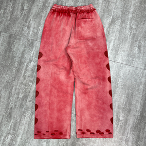 DZ.ICAN Herren-Jogginghose mit Roter Stickerei, Elastischem Bund, Herz-Print und Rissen, Lässige Street-Style Hose aus Mittelschwerem Fleece - Product Image 3