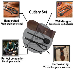Unique Design High Quality Hand Forged Carbon Steel Camping Cutlery <b>Set</b>-Sustainable Lightweight Durable - Product Image 3