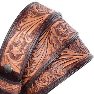 Western Cowboy Cowgirl Cinturones para hombres y mujeres con diseñador floral grabado hebilla occidental cinturón de herramientas de cuero - Product Image 5