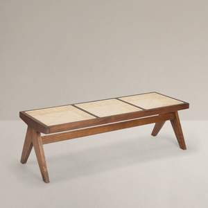 Banc en teck et en rotin Maldives - Product Image 1