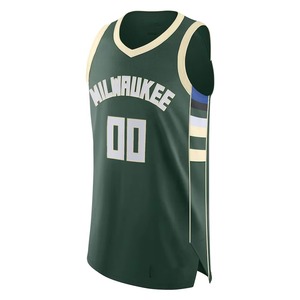 Maillot de basket-ball Milwaukee pour hommes, sans manches, col en V, maille verte respirante, impression sublimée, nom de l'équipe, numéro 00, logo avant - Product Image 1