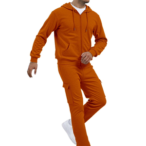 Survêtement de sport en molleton de coton personnalisé pour homme de haute qualité, avec fermeture éclair et poches latérales - Product Image 4
