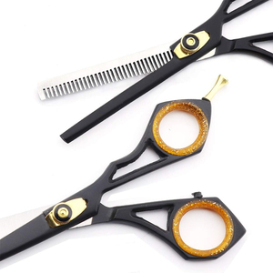Ciseaux de barbier pour droitiers, acier inoxydable, lame courbée, ciseaux de coupe de cheveux professionnels, précision de salon - Product Image 6