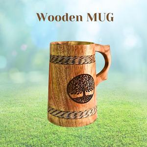 Jarra de cerveza hecha a mano de calidad tending hecha de jarra de madera Jarra de cerveza Stein de madera Jarra de cerveza artesanal Taza Mango de madera y acero - Product Image 5